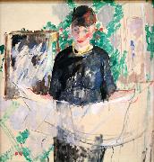 Woman in Black Reading a Newspaper Rik Wouters